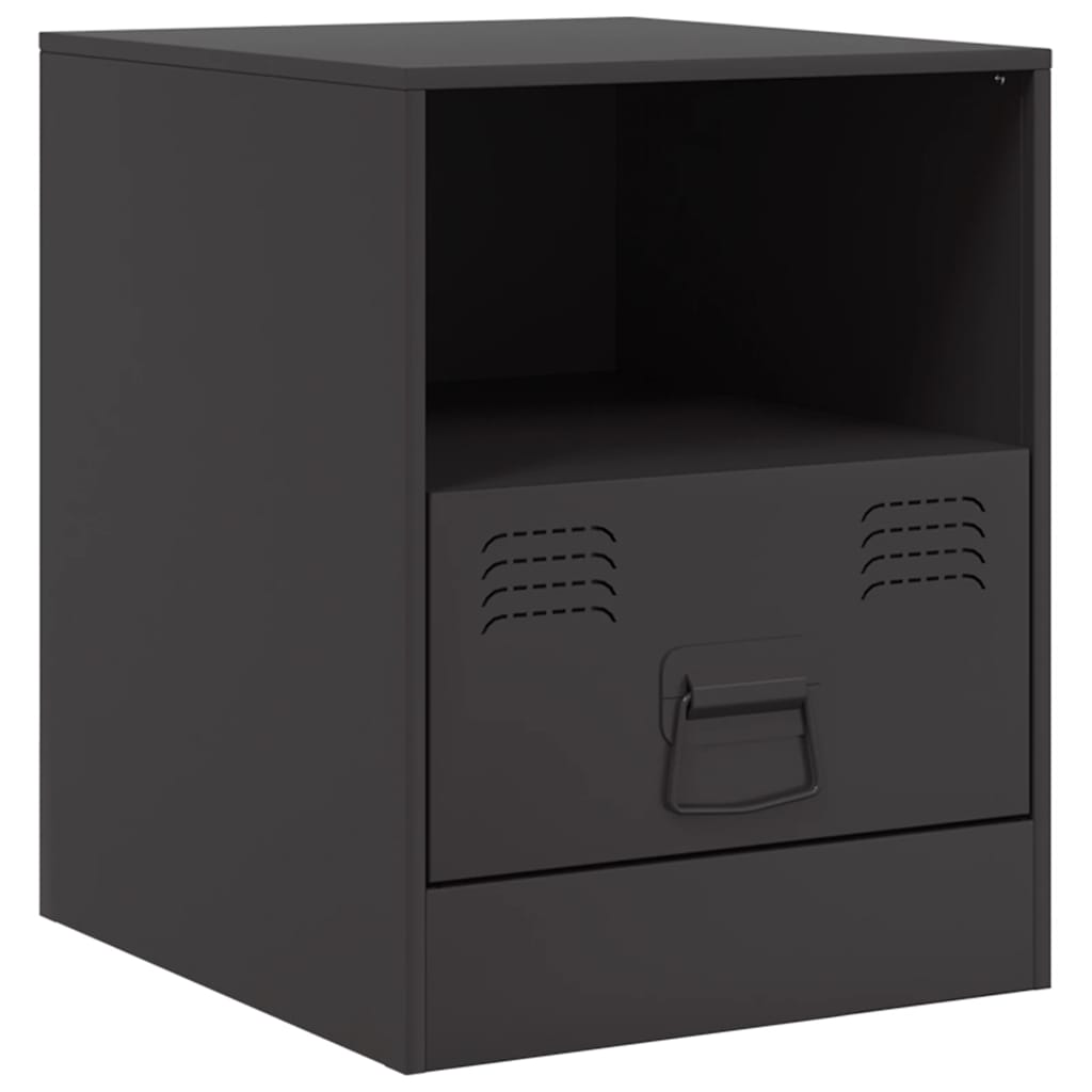 Bedside tables, 2 pcs., black, 34.5x39x44cm, steel