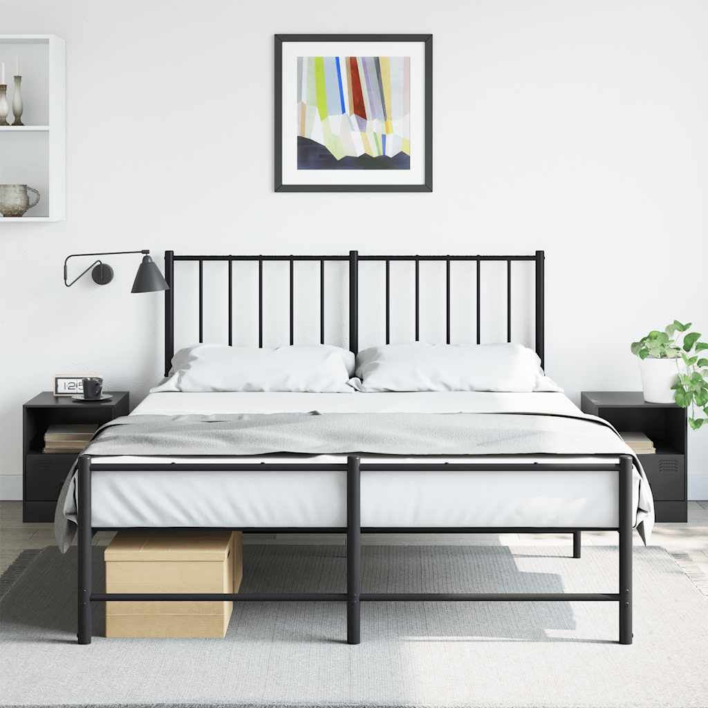 Bedside tables, 2 pcs., black, 34.5x39x44cm, steel
