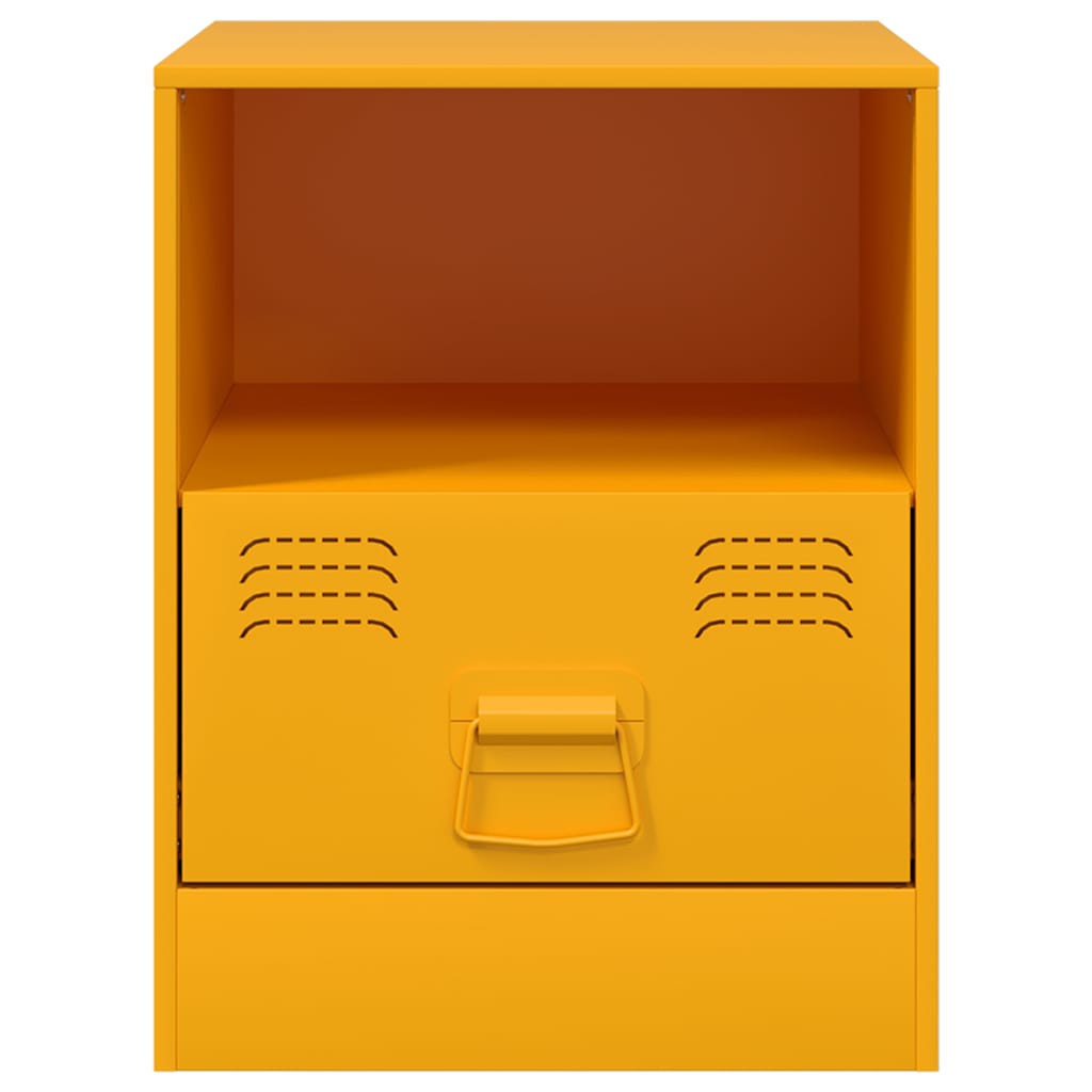 Nightstands, 2 pcs., mustard, 34.5x39x44cm, steel