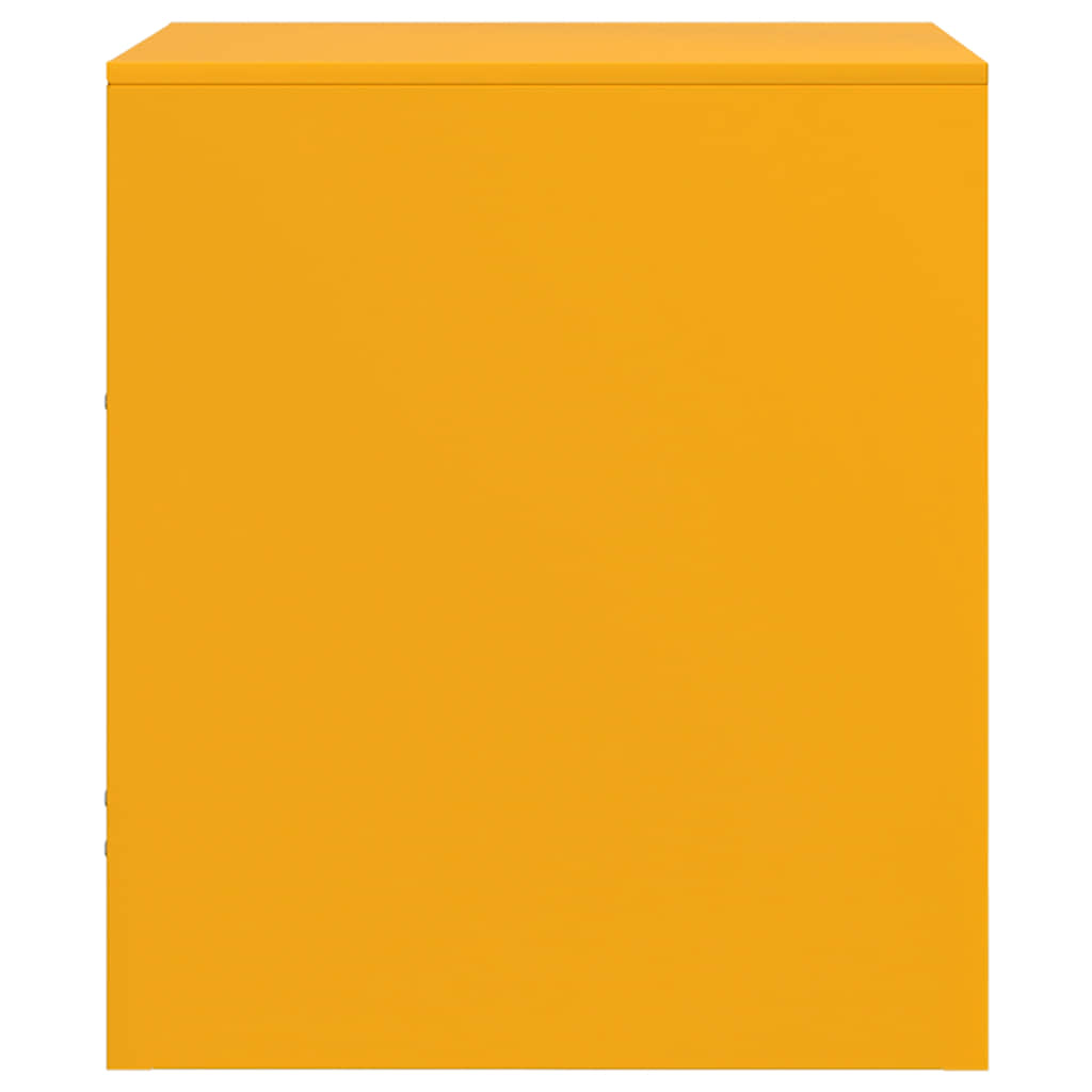 Nightstands, 2 pcs., mustard, 34.5x39x44cm, steel