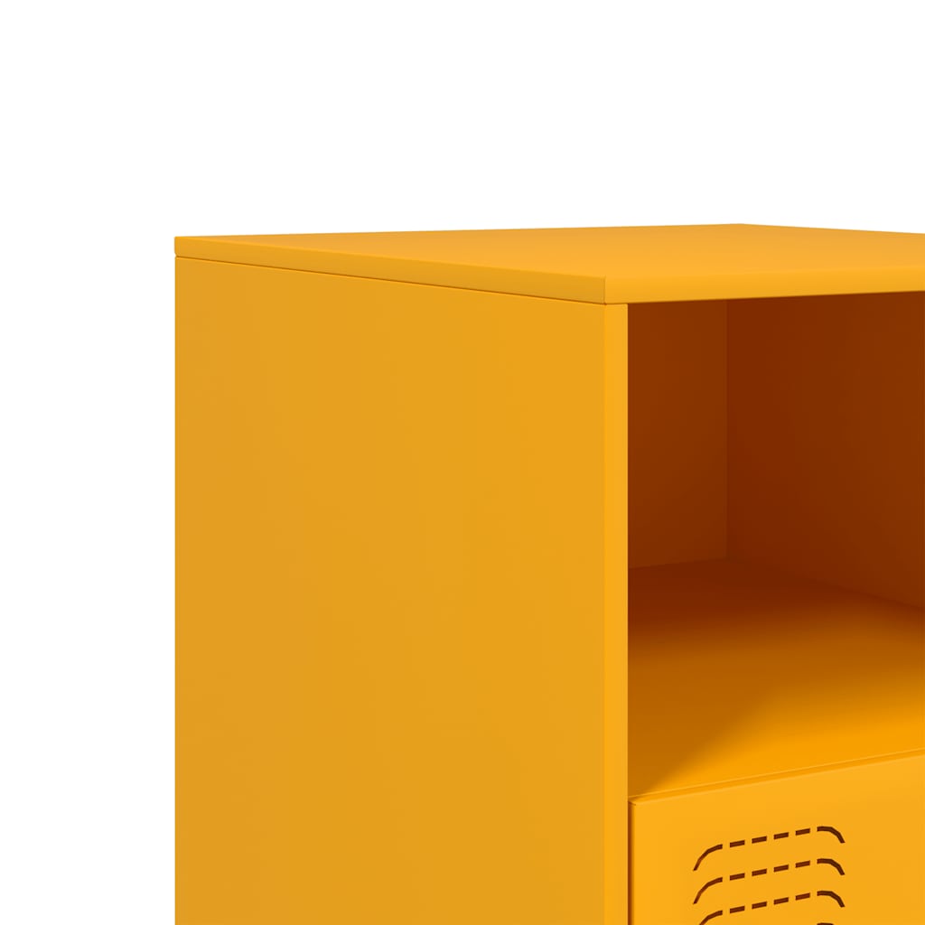 Nightstands, 2 pcs., mustard, 34.5x39x44cm, steel