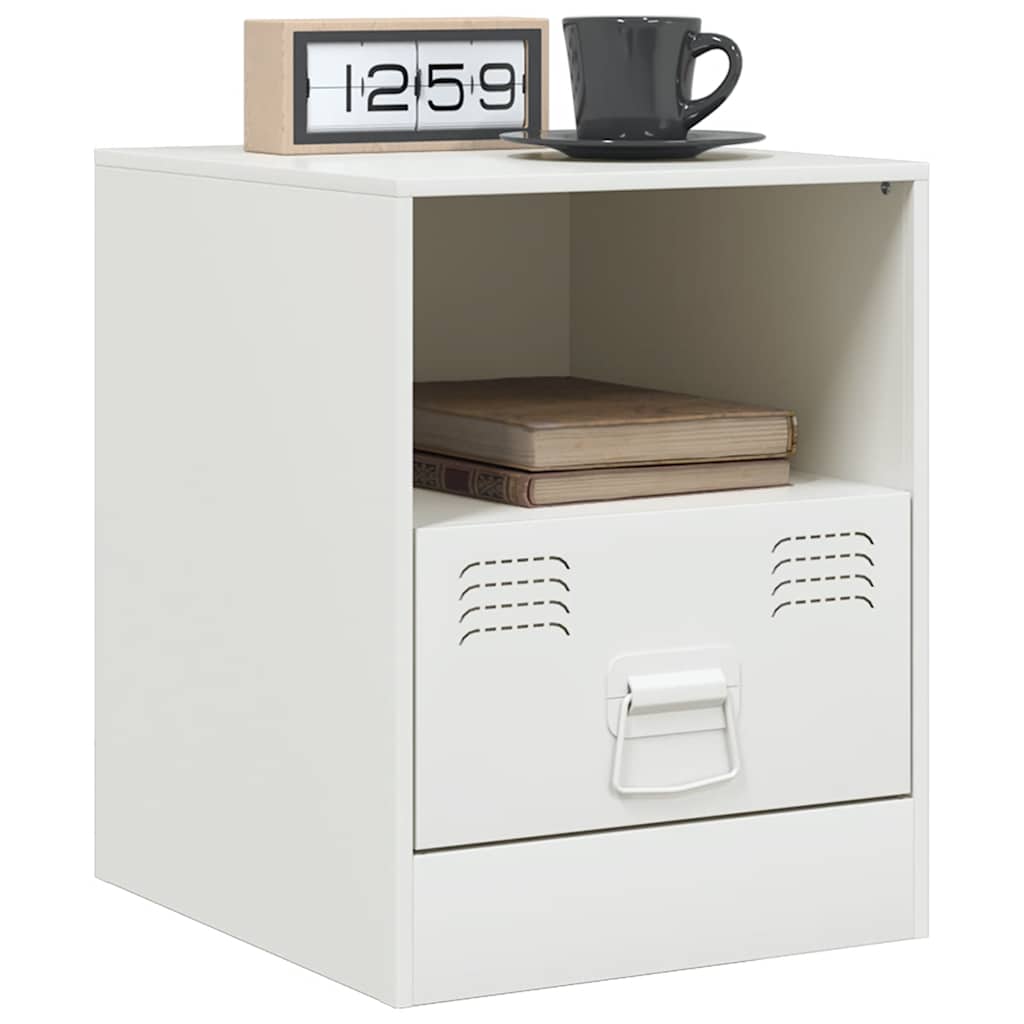 Bedside tables, 2 pcs., white, 34.5x39x44cm, steel