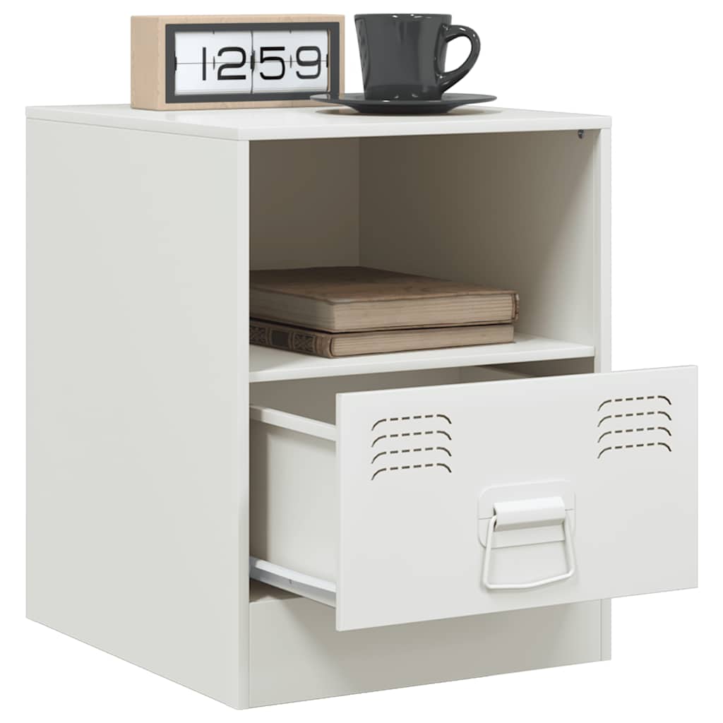 Bedside tables, 2 pcs., white, 34.5x39x44cm, steel
