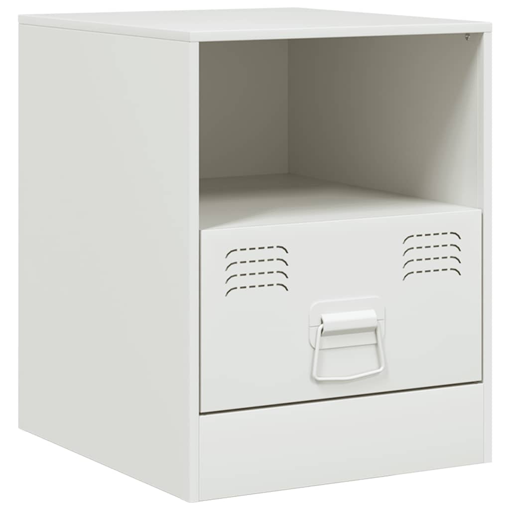 Bedside tables, 2 pcs., white, 34.5x39x44cm, steel