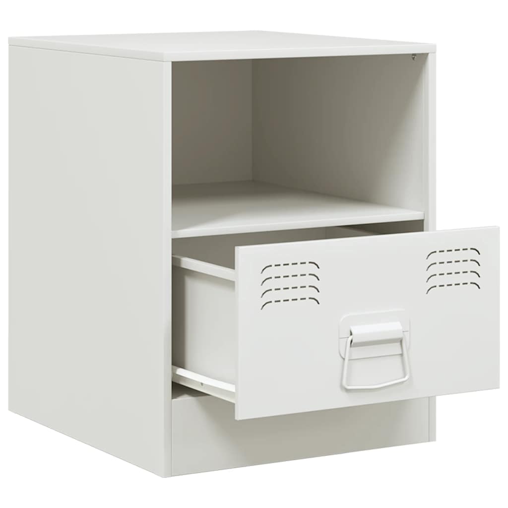 Bedside tables, 2 pcs., white, 34.5x39x44cm, steel