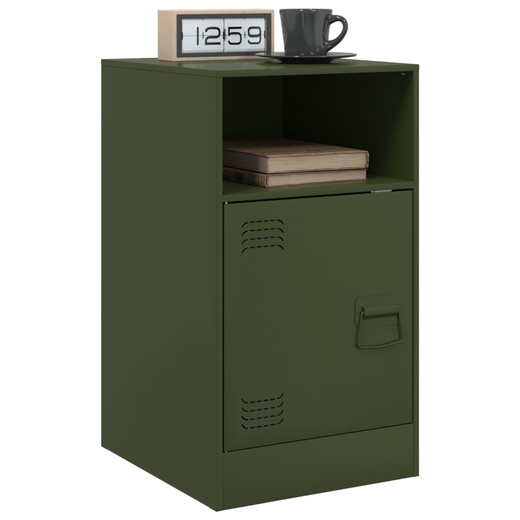 Bedside tables, 2 pcs., olive, 34.5x39x62cm, steel