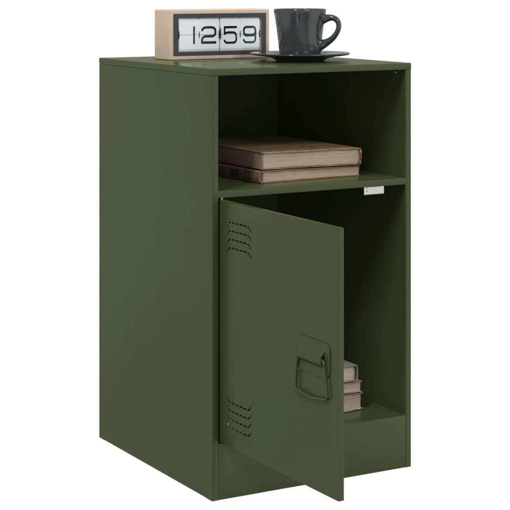 Bedside tables, 2 pcs., olive, 34.5x39x62cm, steel