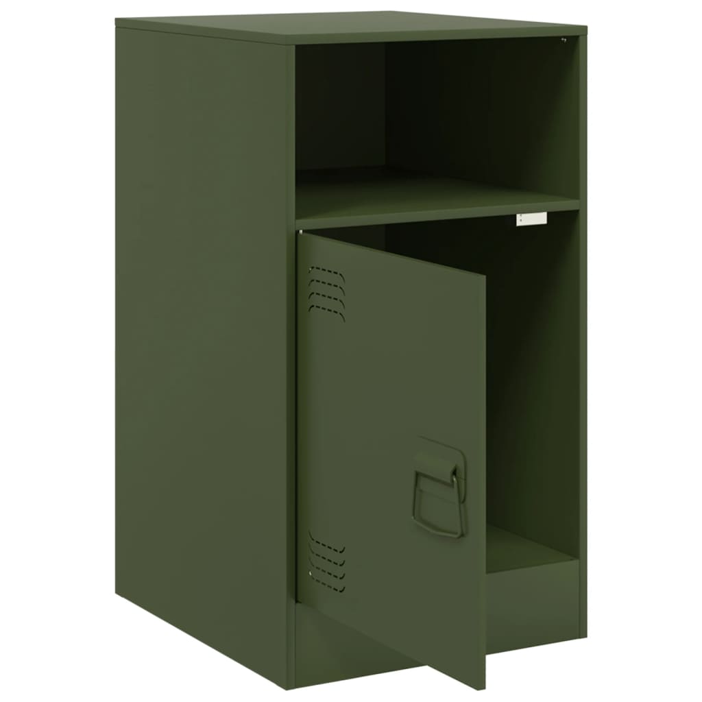 Bedside tables, 2 pcs., olive, 34.5x39x62cm, steel
