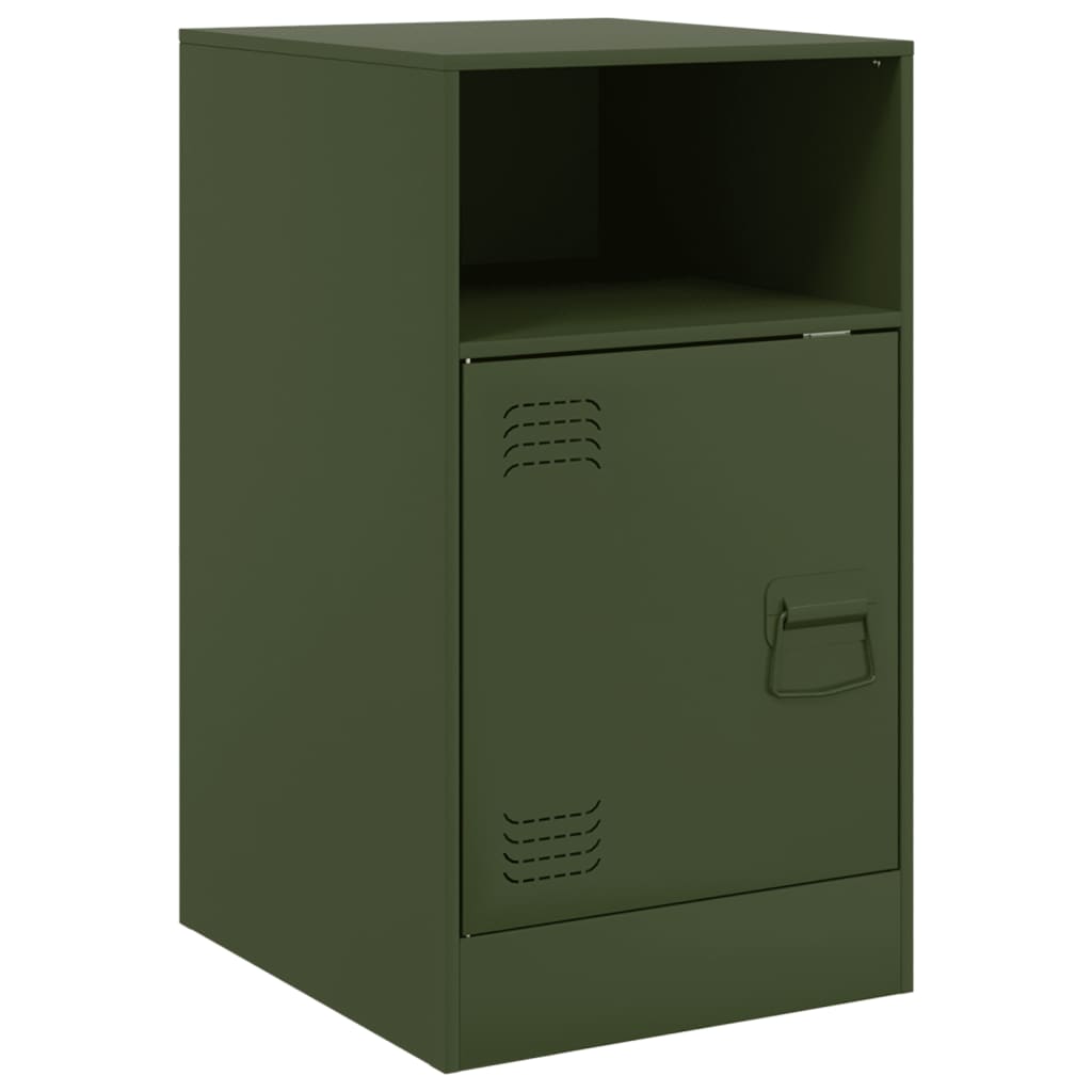 Bedside tables, 2 pcs., olive, 34.5x39x62cm, steel