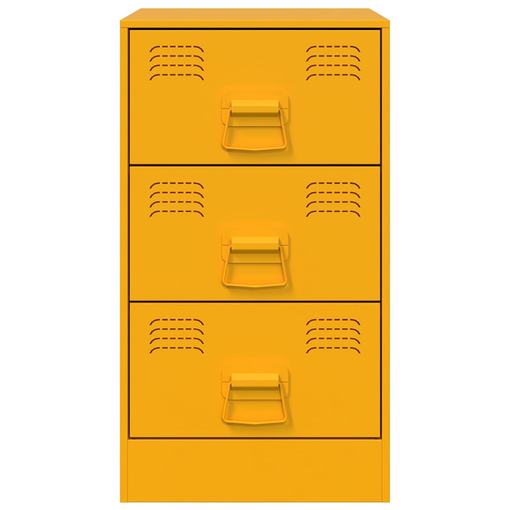 Nightstand, mustard yellow, 34.5x39x62cm, steel