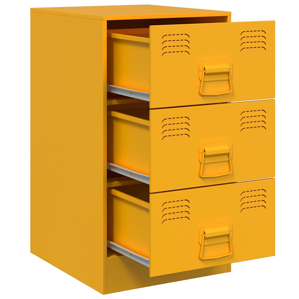 Nightstand, mustard yellow, 34.5x39x62cm, steel