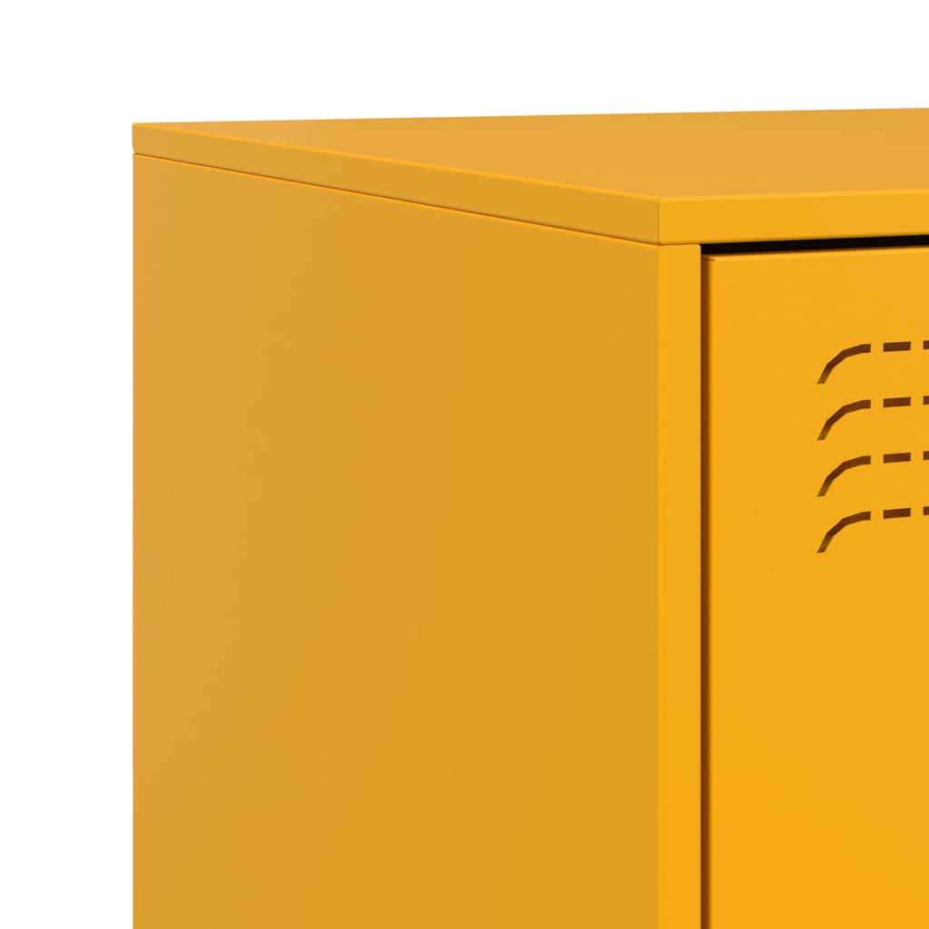 Nightstand, mustard yellow, 34.5x39x62cm, steel