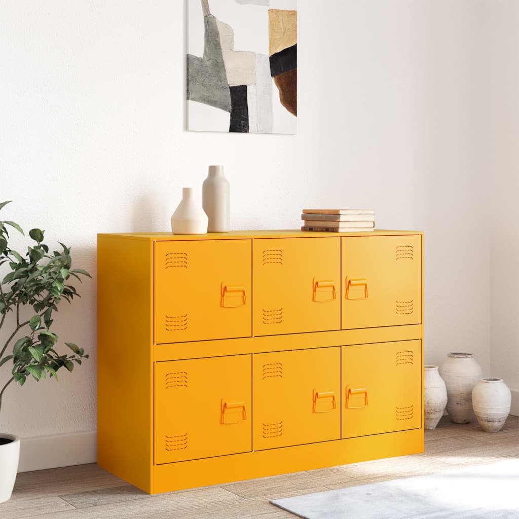 Sideboard, mustard yellow, 99x39x73cm, steel