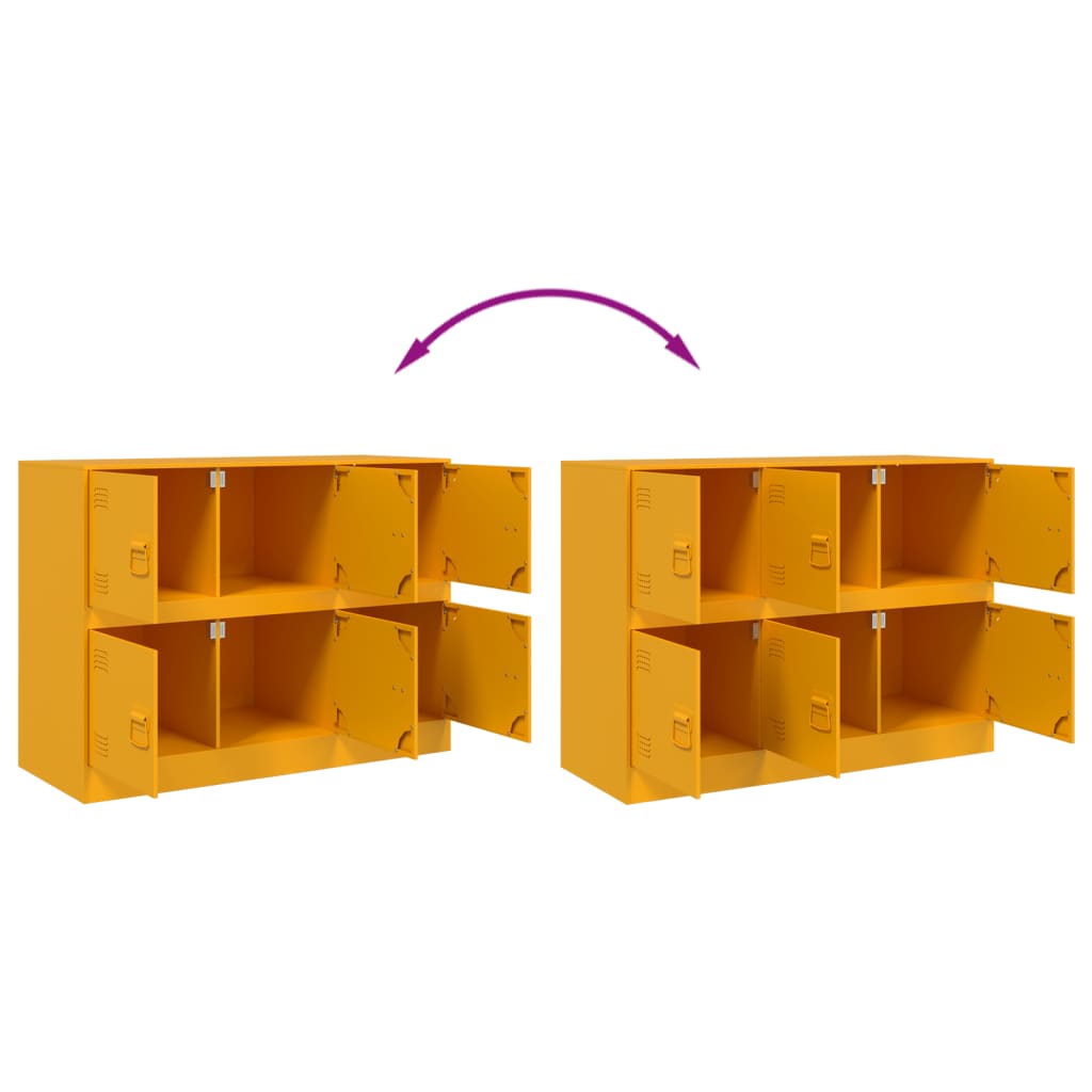 Sideboard, mustard yellow, 99x39x73cm, steel