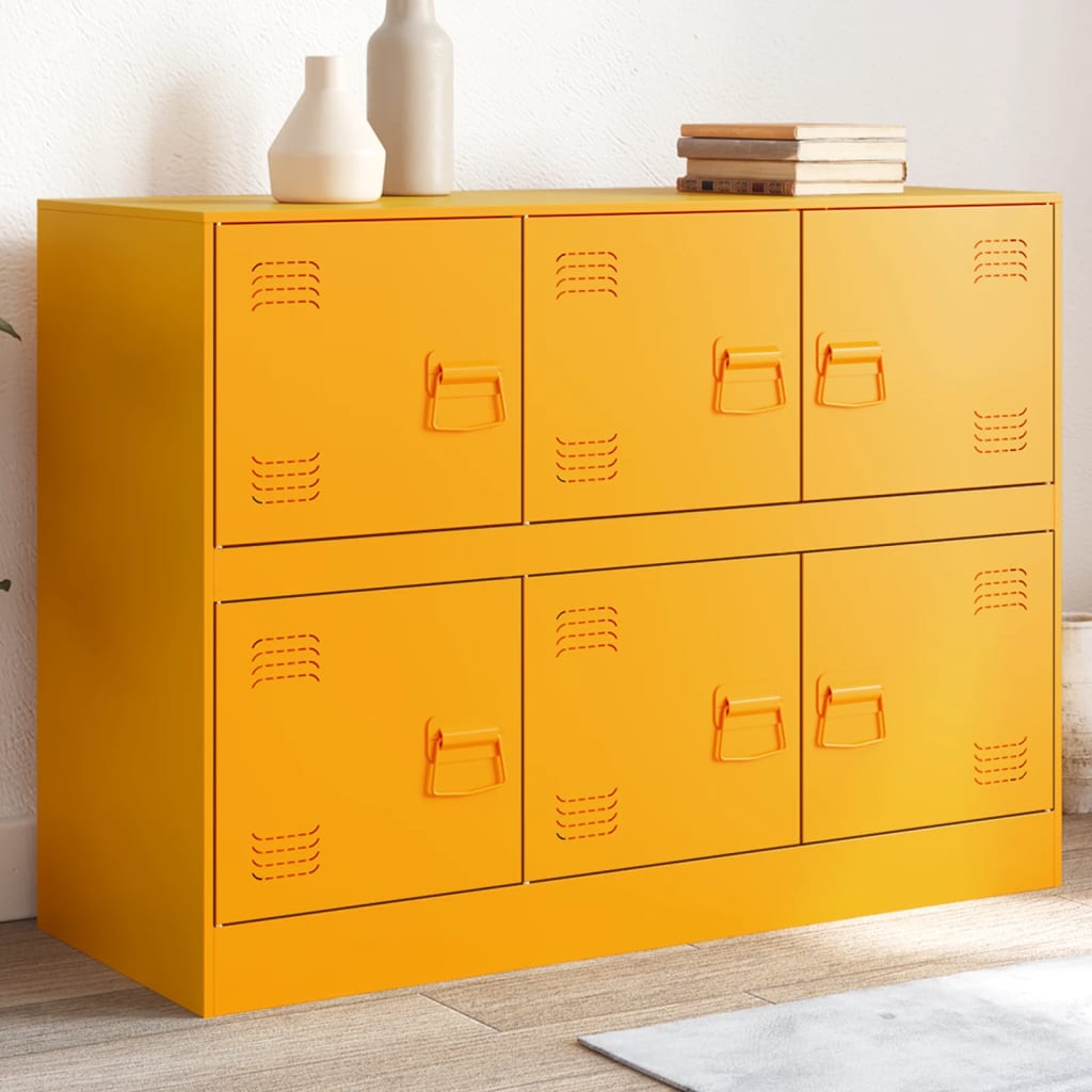 Sideboard, mustard yellow, 99x39x73cm, steel