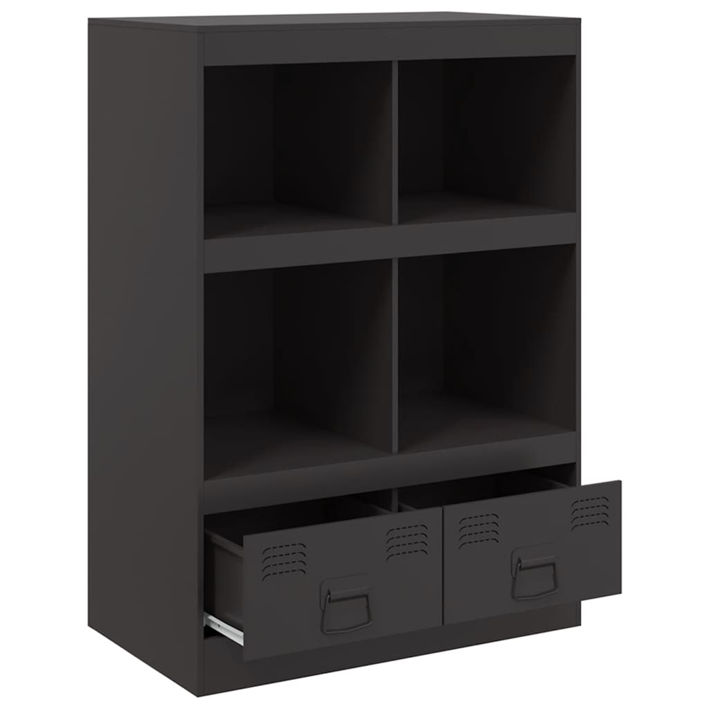 Chest of drawers, black, 67x39x95cm, steel