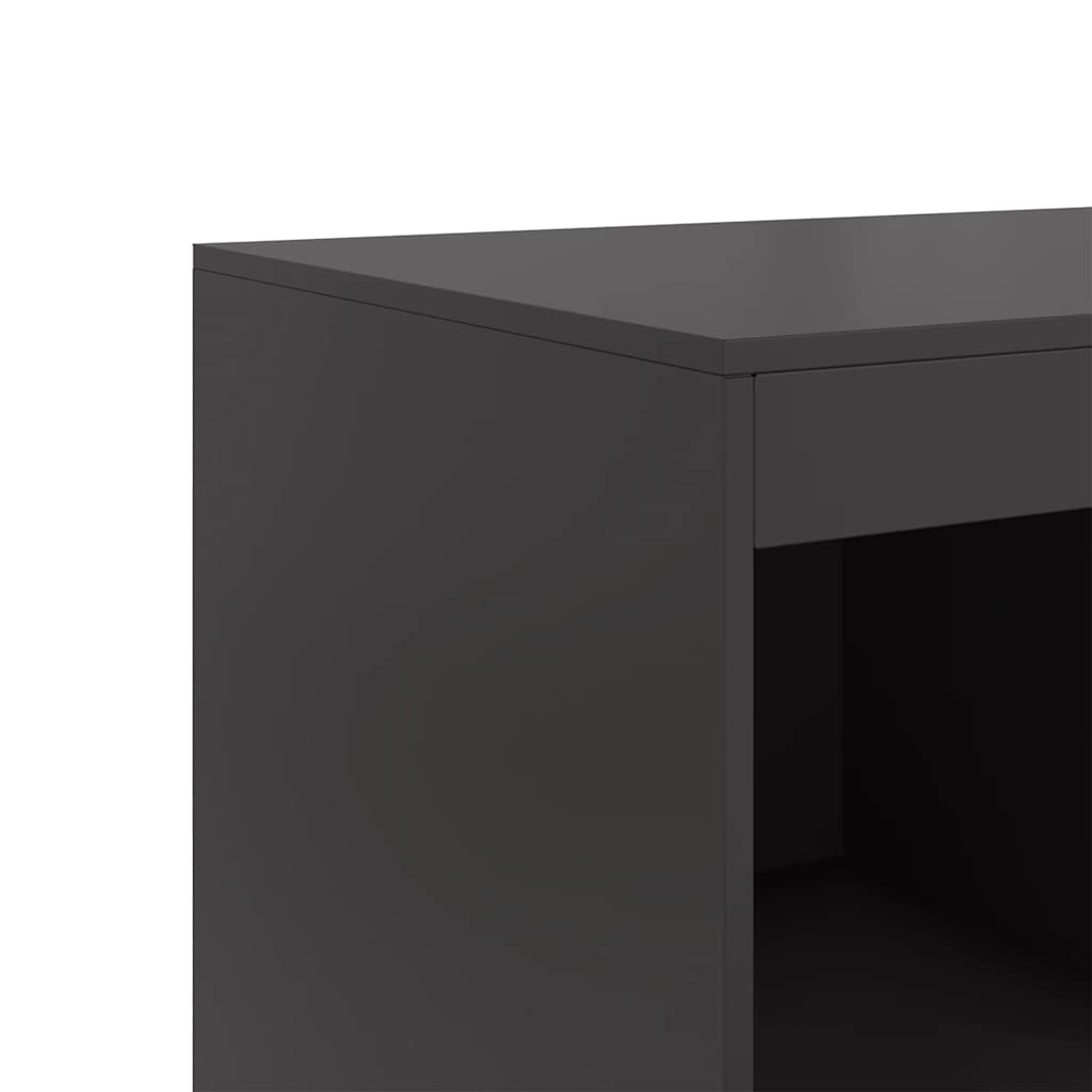 Chest of drawers, black, 67x39x95cm, steel