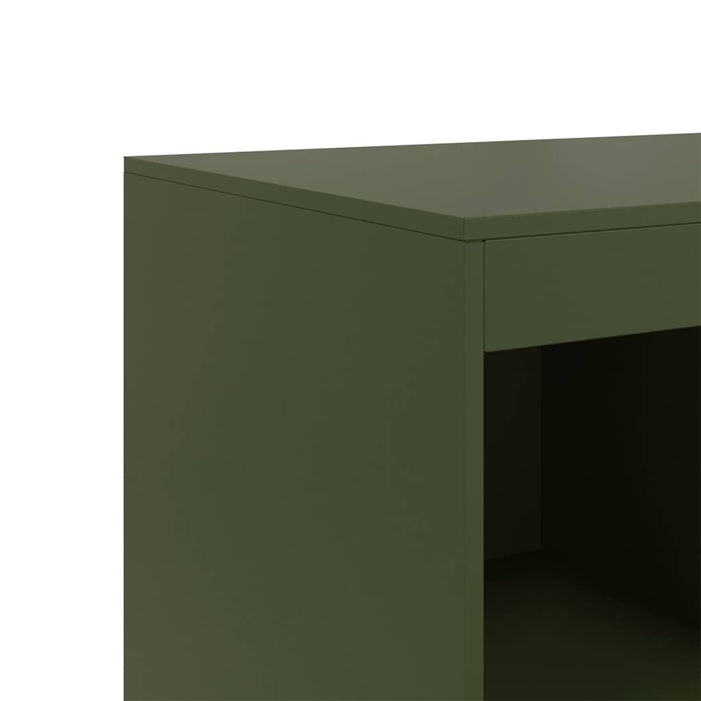 Kumode, olīvzaļa, 67x39x95cm, tērauds