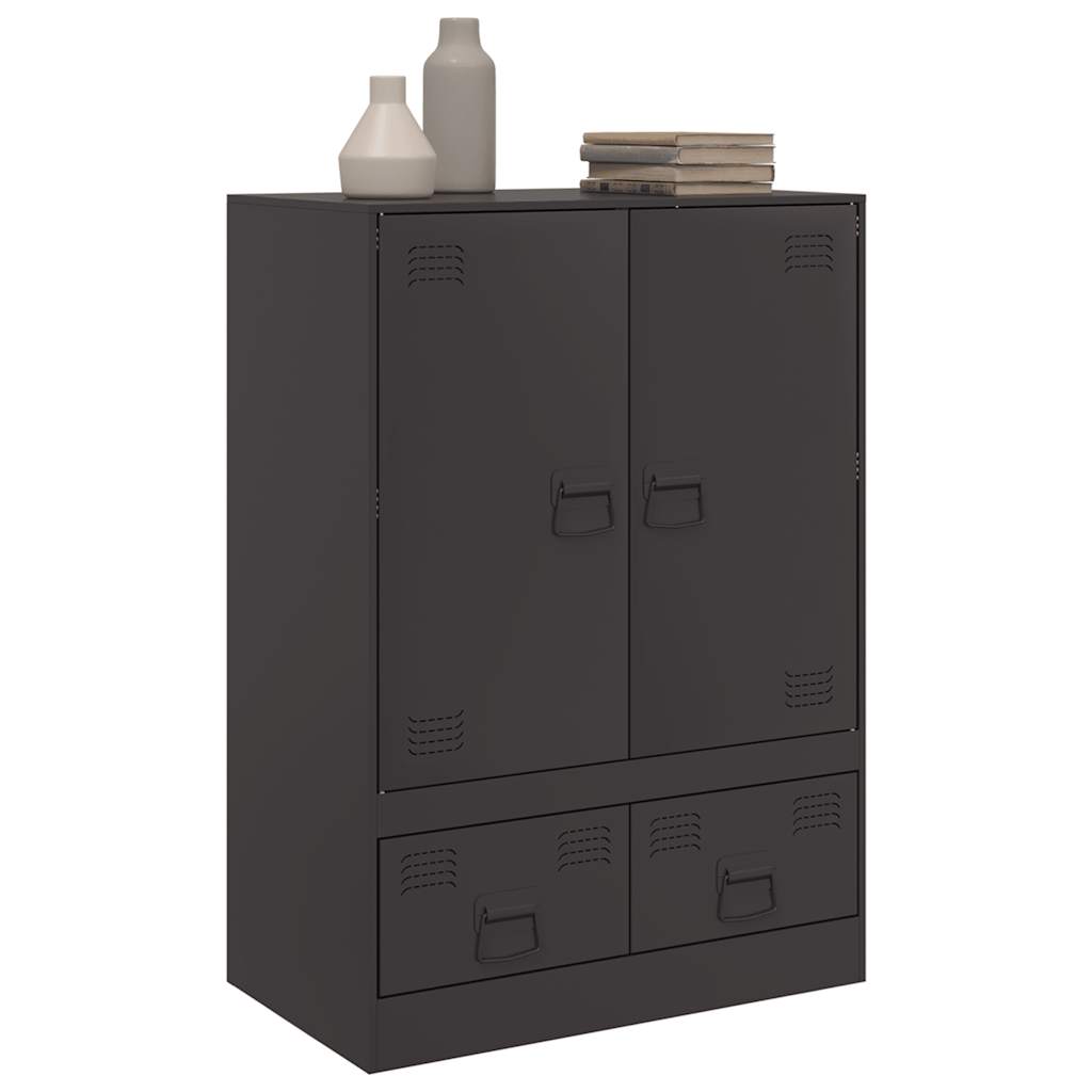 Chest of drawers, black, 67x39x95cm, steel