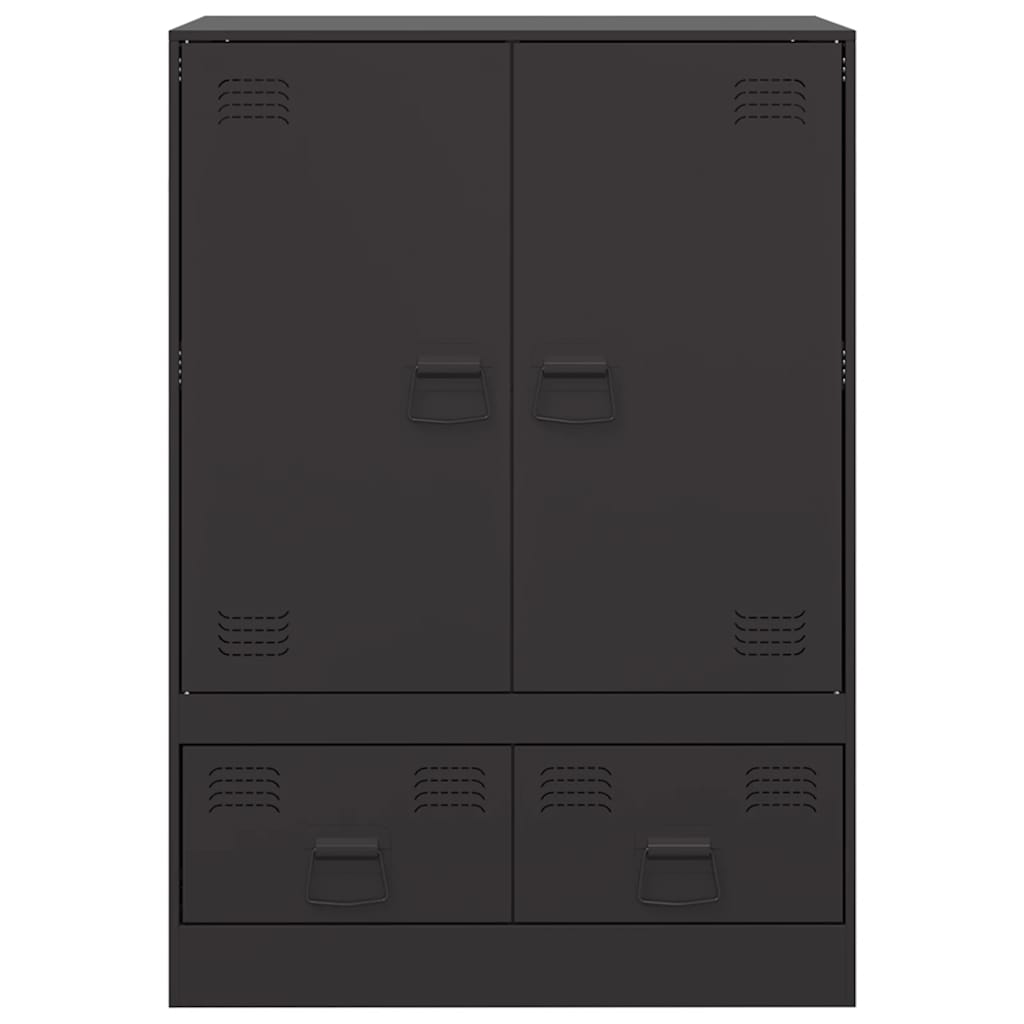 Chest of drawers, black, 67x39x95cm, steel
