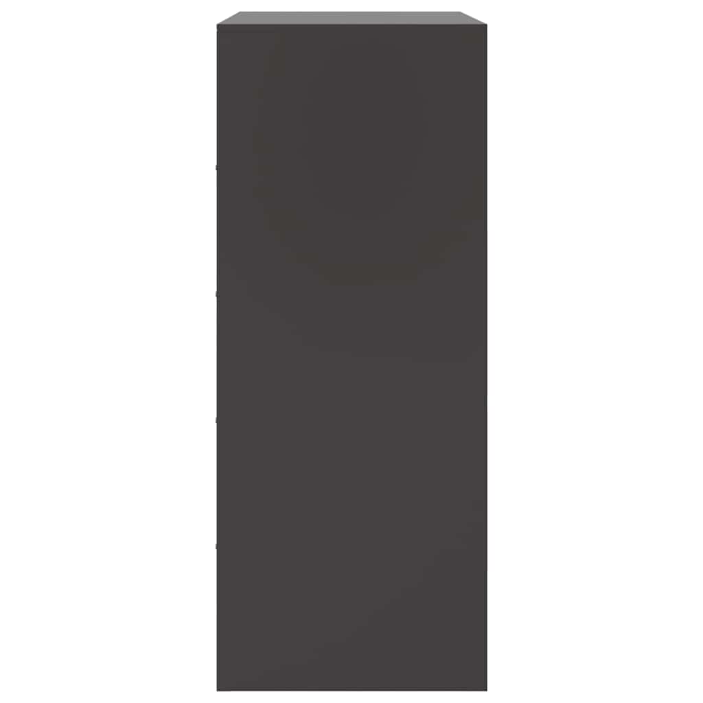Chest of drawers, black, 67x39x95cm, steel