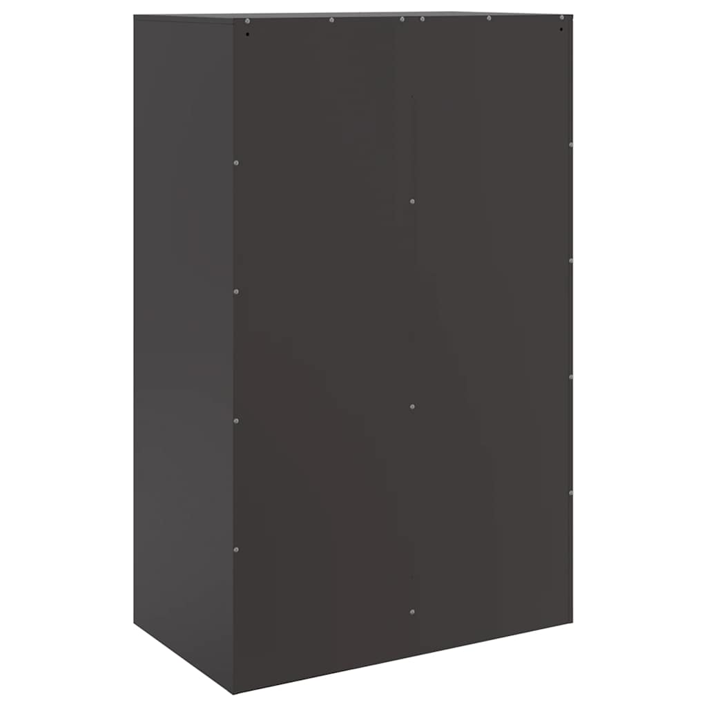 Chest of drawers, black, 67x39x95cm, steel