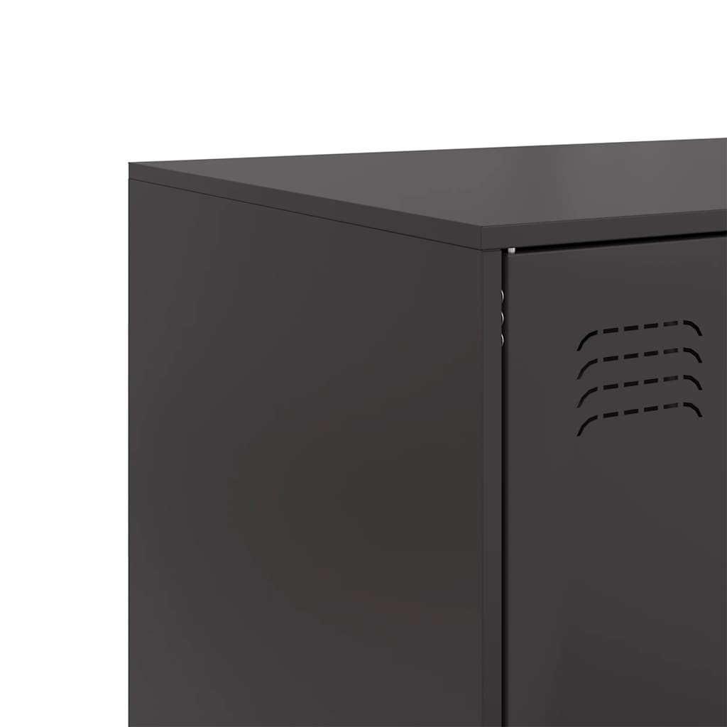 Chest of drawers, black, 67x39x95cm, steel