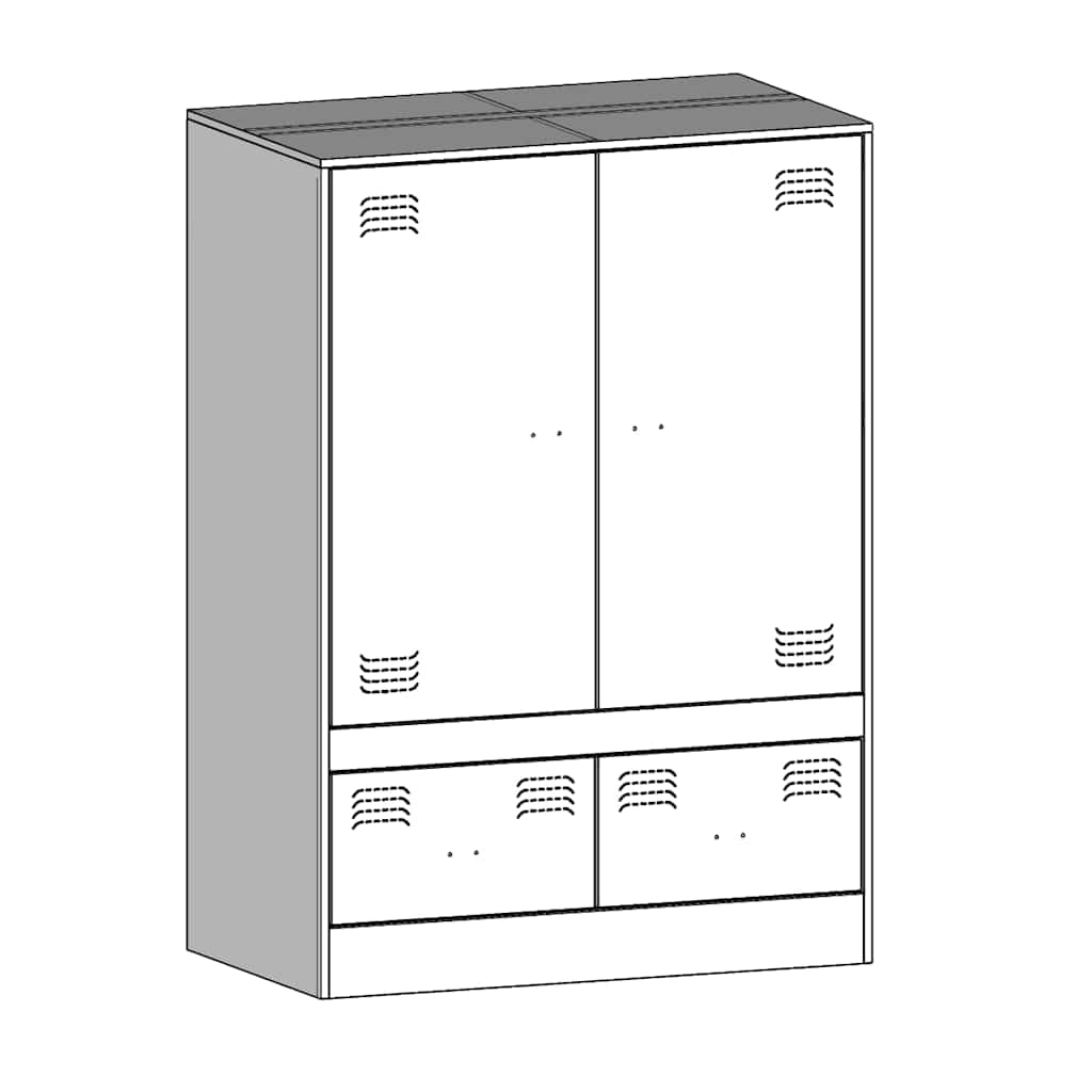 Chest of drawers, black, 67x39x95cm, steel
