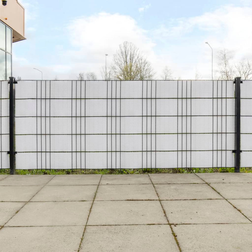 Balcony privacy screens, 10 pcs, white, 255x19cm, polyrattan