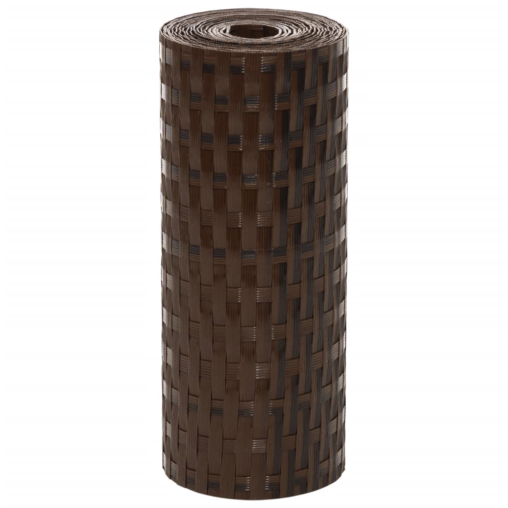 Balcony dividers, 10 pcs, brown/black, 255x19cm, polyrattan