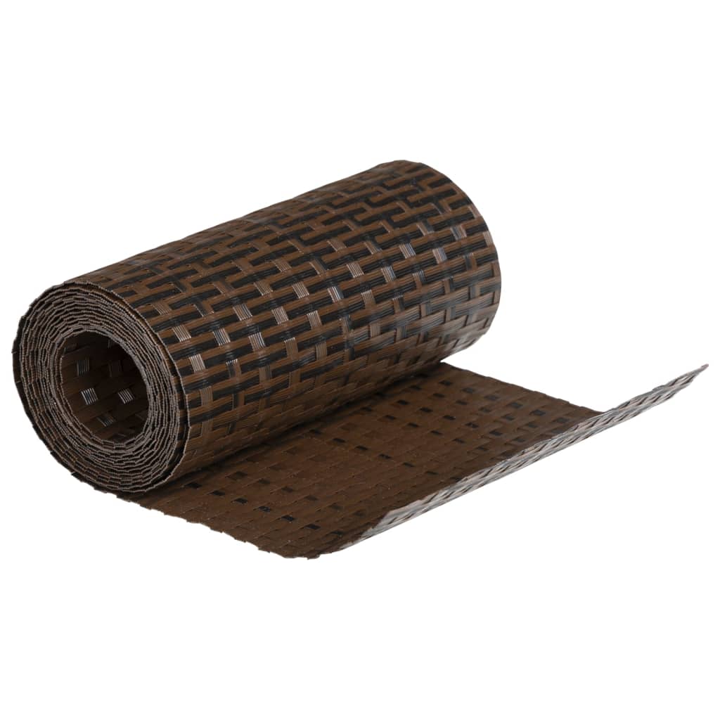 Balcony dividers, 10 pcs, brown/black, 255x19cm, polyrattan