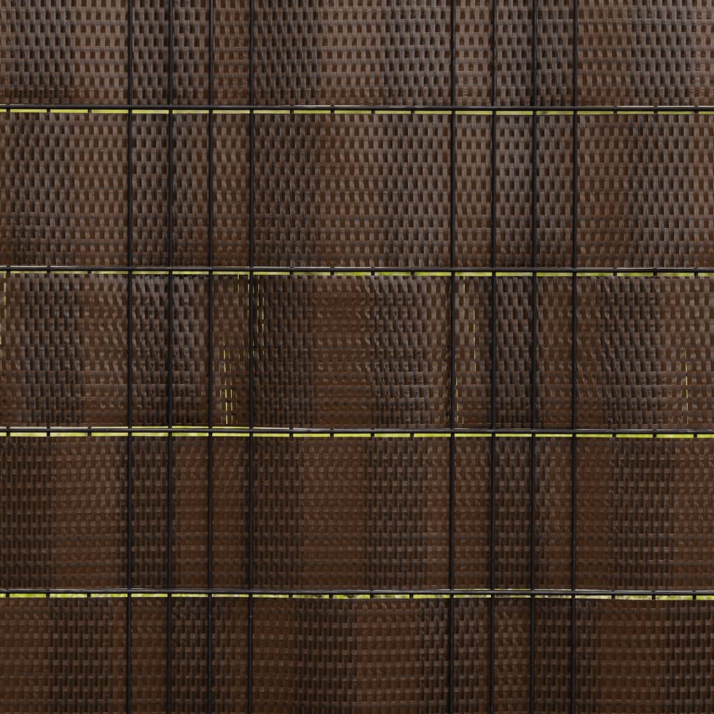 Balcony dividers, 10 pcs, brown/black, 255x19cm, polyrattan