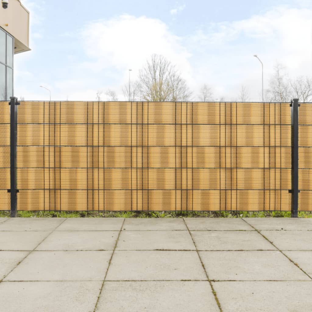 Balcony screens, 10 pcs, brown, 255x19cm, polyrattan