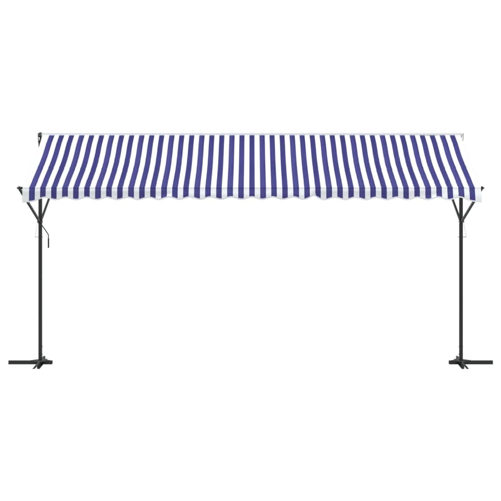 Pop-up gazebo, blue/white, 500x300cm, fabric/steel