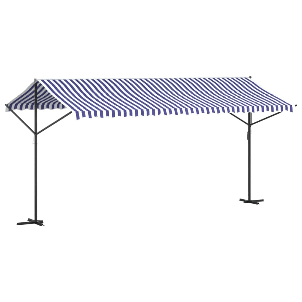 Pop-up gazebo, blue/white, 500x300cm, fabric/steel