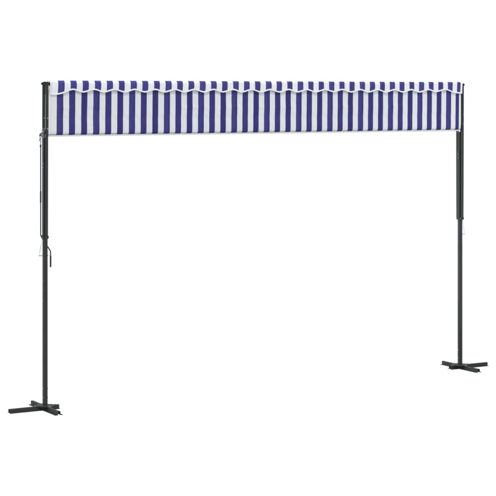 Pop-up gazebo, blue/white, 500x300cm, fabric/steel