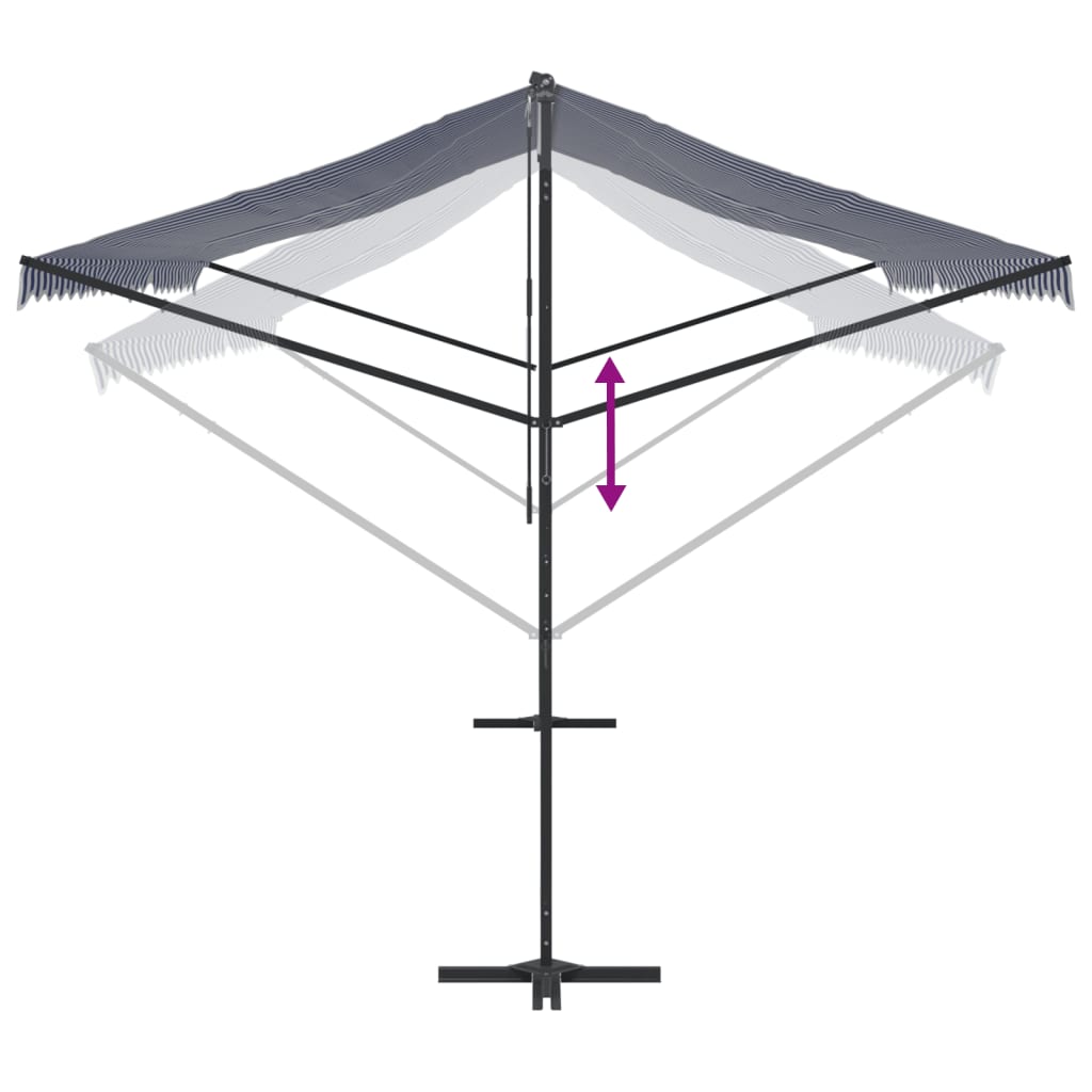Pop-up gazebo, blue/white, 500x300cm, fabric/steel