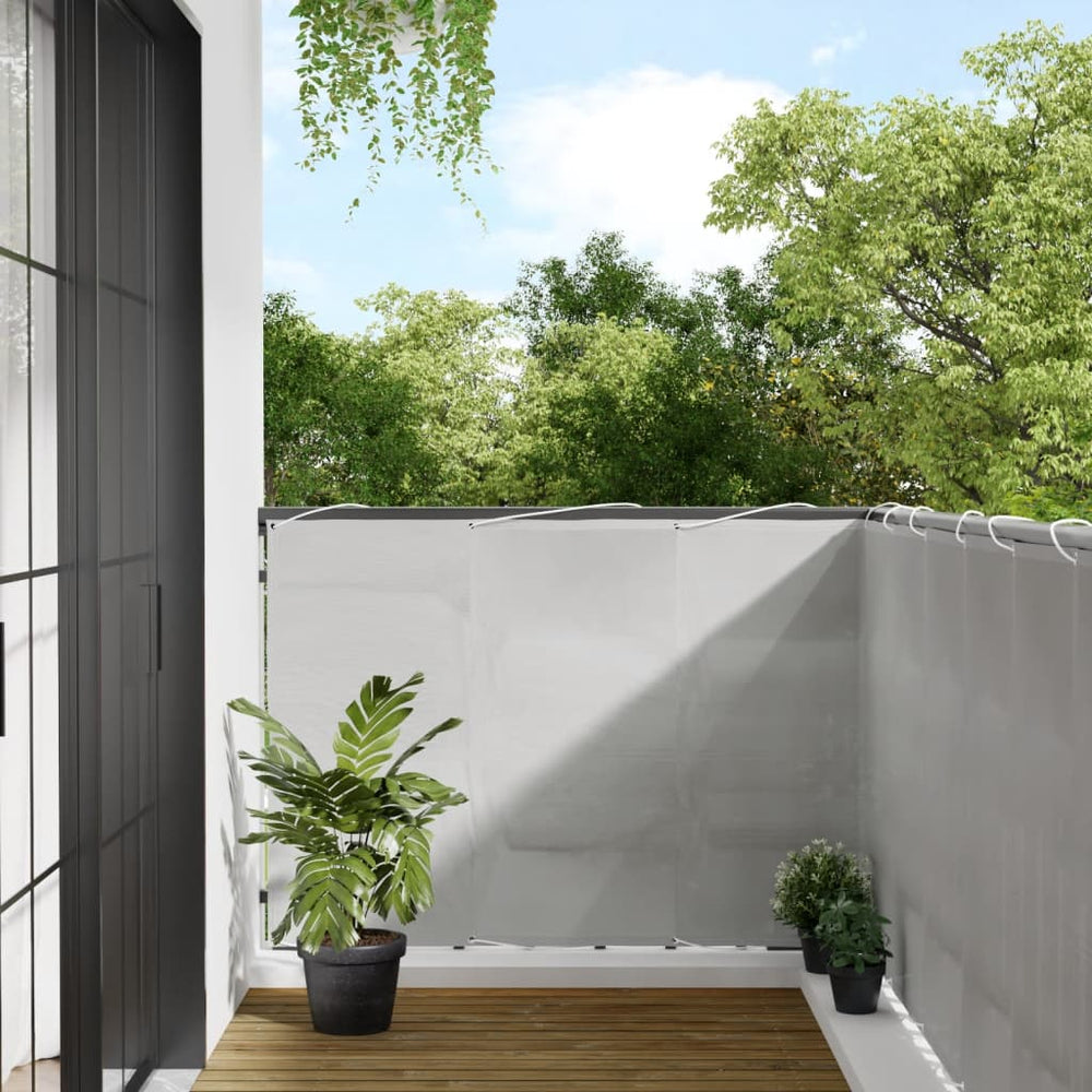 Balcony partition, light grey, 120x600cm, 100% polyester