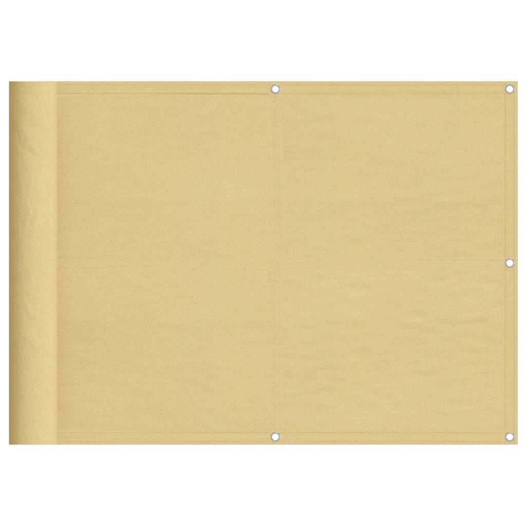 Balcony privacy screen, sand, 75x800cm, 100% oxford polyester