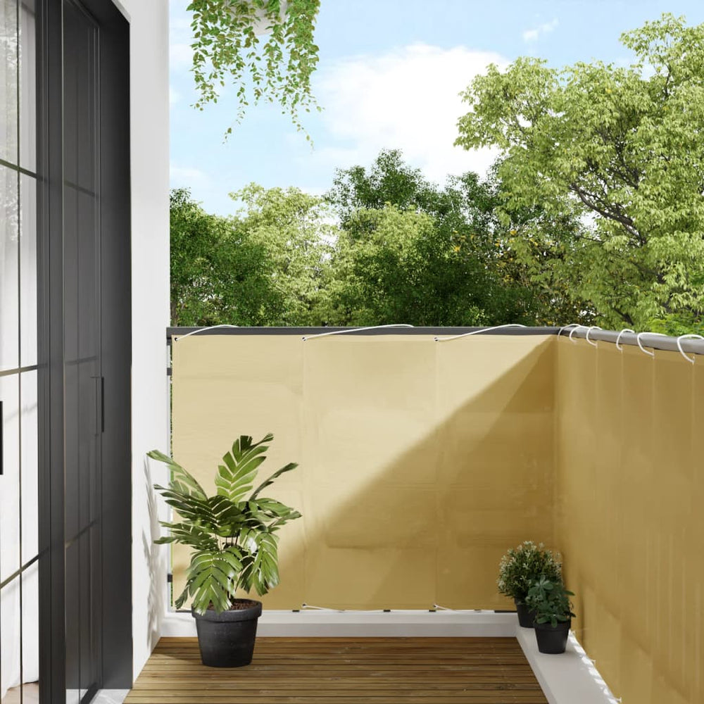 Balcony screen, sand, 120x700cm, 100% Oxford polyester