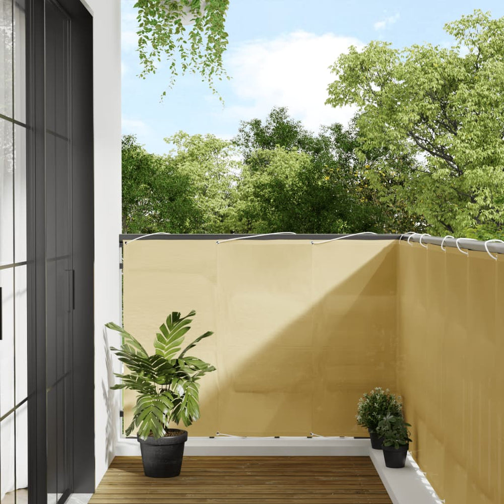 Balcony Privacy Screen, Sand, 120x800cm, 100% Oxford Polyester