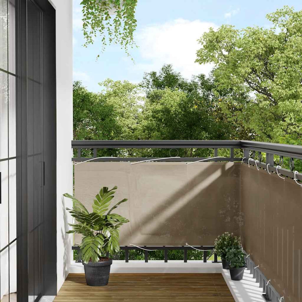 Balcony privacy screen, taupe, 75x700cm, 100% Oxford polyester