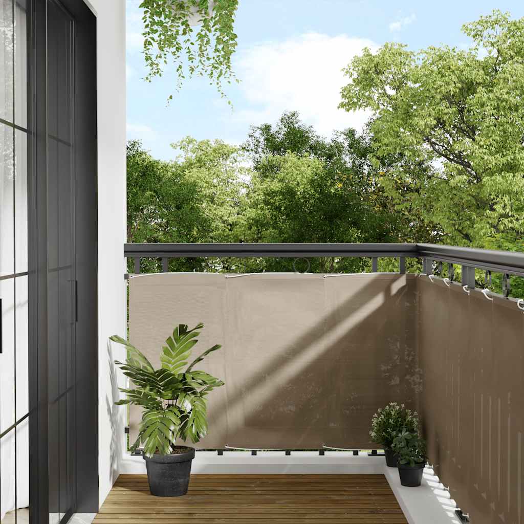 Balcony privacy screen, taupe, 90x800cm, 100% Oxford polyester