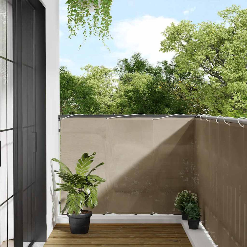 Balcony screen, taupe, 120x800cm, 100% Oxford polyester
