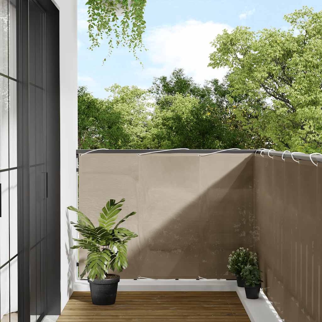 Balcony privacy screen, taupe, 120x1000cm, 100% Oxford polyester