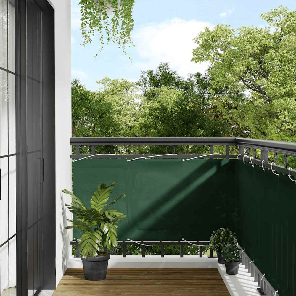 Balcony privacy screen, dark green, 75x800cm, 100% polyester