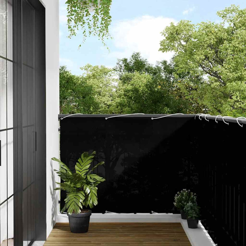 Balcony Privacy Screen, black, 120x700cm, 100% oxford polyester
