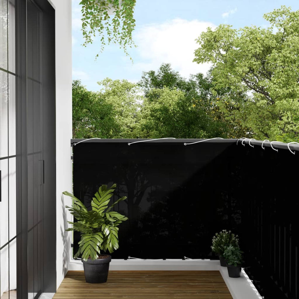 Balcony privacy screen, black, 120x800cm, 100% Oxford polyester