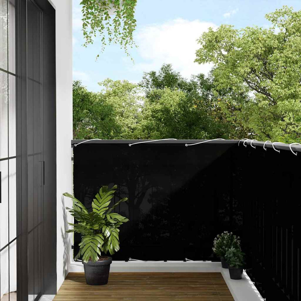 Balcony privacy screen, black, 120x1000cm, 100% Oxford polyester