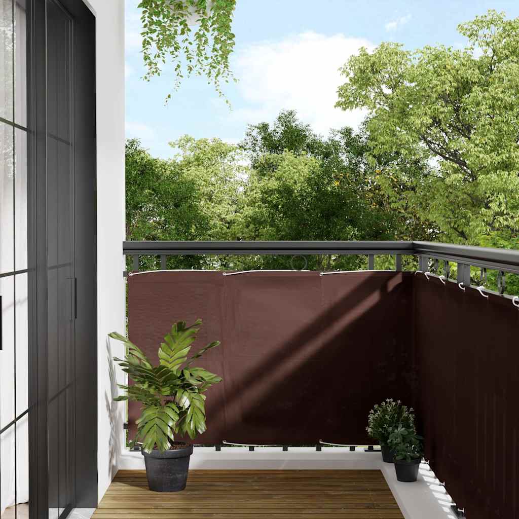 Balcony privacy screen, brown, 90x800cm, 100% Oxford polyester